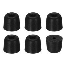 Memory Foam Earbud Tips 3mm/0.12" , 6Pcs - Large Ear Bud Tips, Black