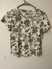 Old Navy Everywear Womens Multicolor Floral Cotton Round Neck Short Sleeve S