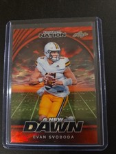 Marketplace image: 2025 Leaf Football Nation Evan Svoboda 1/1 "A New Dawn" Red Flood Superfractor