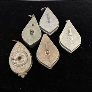 Vintage Chalk Line Reels Lot Of 5