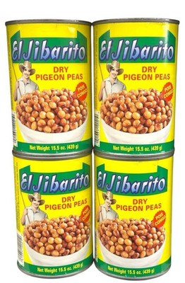 Gandules Secos Dry Pigeon Peas El Jibarito 15 oz can pack of 4 Free Shipping