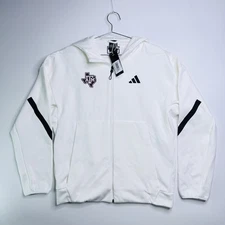 adidas Texas A&M Aggies ZNE Full Zip Player Travel Hoodie Jacket L NWT JP2106