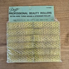 New Vintage Diane Hair Brush Rollers 11 /16" Yellow 12 Pack Sealed Made In Italy