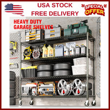 2640Lb 4-Tier Metal Storage Shelving Unit,Heavy-Duty Shelf Organizer,Adjustable