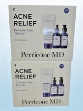 PERRICONE MD ACNE RELIEF PREBIOTIC ACNE THERAPY 90-DAY REGIMEN BOXED LOT OF 2