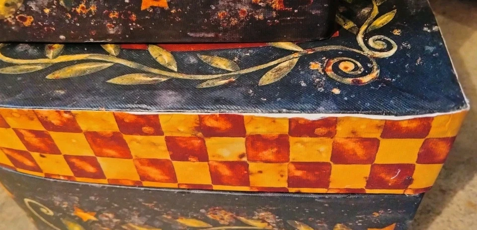 Bobs Boxes Primitives LIVE SIMPLY nesting Stackable Lids Lot Of 3 - Image 4 of 4