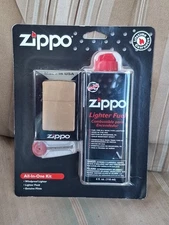 All-In-One Kit with Brushed Brass Windproof Lighter