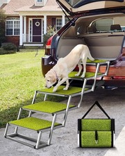 Foldable Dog Car Ramp for Large Dogs, 5 Steps Portable Large Dog Steps for Ca...