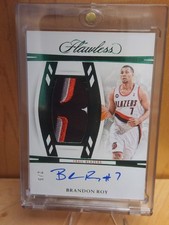 2023-24 Panini Flawless Brandon Roy Emerald Vertical Patch Auto /5 Trailblazers
