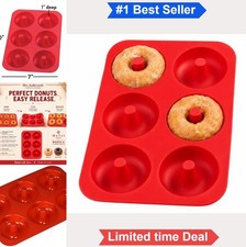 Silicone Donut Pan 6 Cup Nonstick BPA Free Bakeware for Baking Dessert Rings