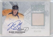 2011 SP Authentic Future Watch Limited /100 Blake Geoffrion #233 Patch Auto 4ry