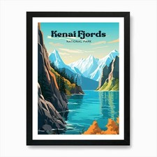 Kenai Fjords National Park Alaska L Framed Wall Art Poster Canvas Print Picture