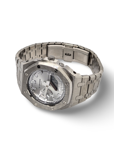 Custom G-Shock GA-2100, CasiOak, Silver/Silver, AP Gen 5 Mod- Men's Watch Gift - Picture 5 of 8