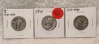 Lot of 3 Silver No Date Standing Liberty Quarters & 1941 Washington Quarter.