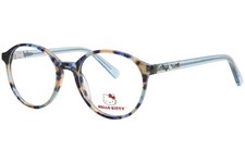 Hello Kitty HK377-3 Eyeglasses Frame Youth Kids Girl's Blue Multi Full Rim 47mm