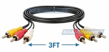 3FT Composite RCA Video Stereo Audio Cable Male to Male AV Cord - 10 Pack
