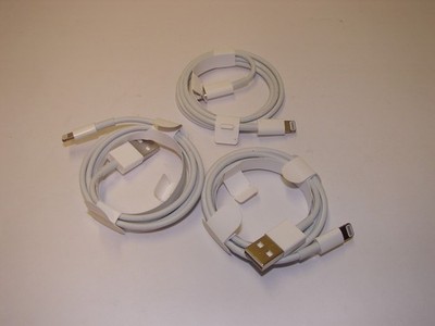 2 Apple iPhone Lightning USB Cables 3.3ft (1M) for iPhone + 1 USB-C to Lightning