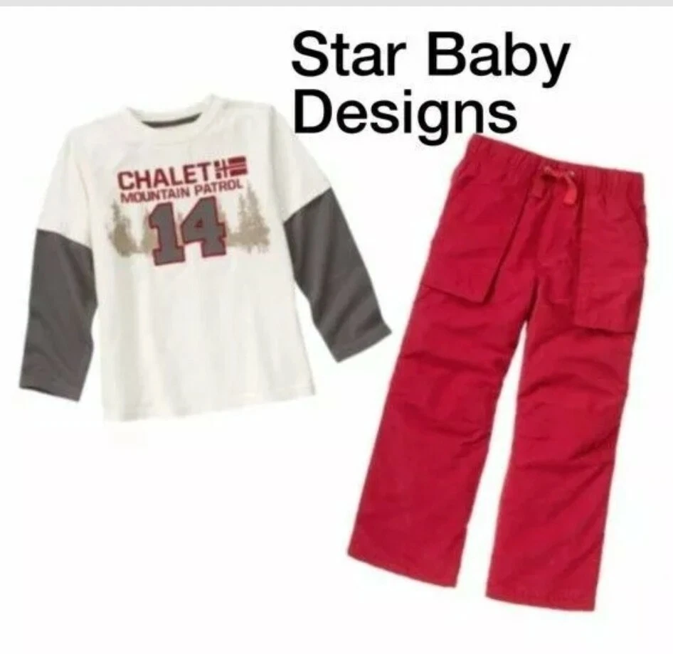 NUEVO CON ETIQUETAS Gymboree CABINA DE ESQUÍ Conjunto Vintage Top, Pantalones de Carga de Esquí Forrados, Talla 12 Foto 3 de 4