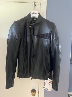 IXON Cranky Leather motorcycle jacket, Size L, Black color, NWT!