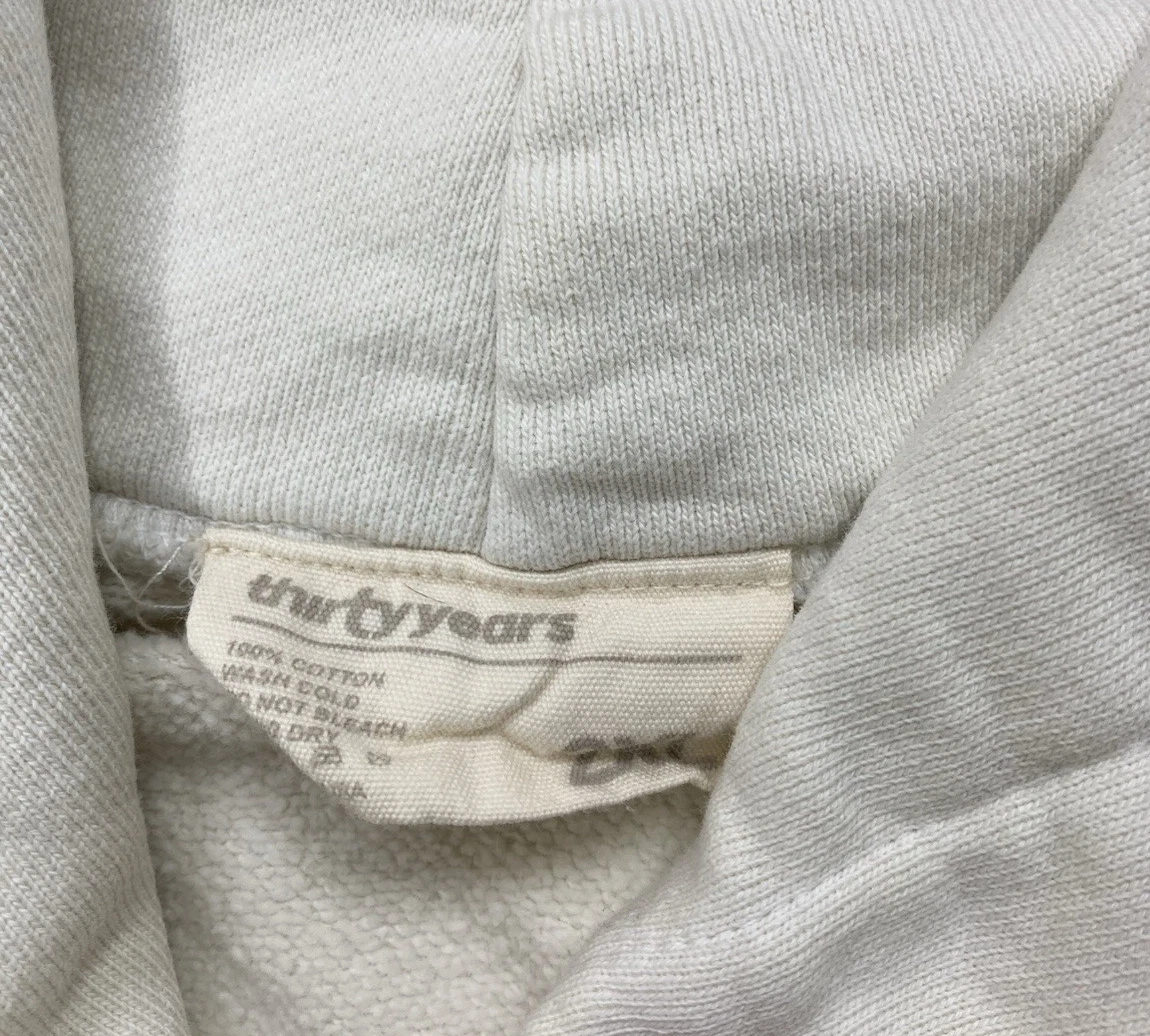 OFF WHITE Felpa con cappuccio pullover pesante trent'anni donna XXL avorio trent'anni