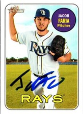 Jacob Faria autographed Baseball Card (Tampa Bay Rays) 2018 Topps Heritage #342