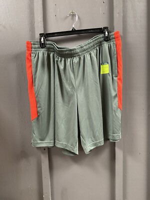 Nwt mens Tek Gear Dry Tek Active Wear Shorts Sz 3XLT Green & Orange
