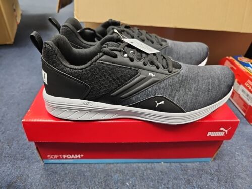 PUMA Unisex's Nrgy Comet Running Shoes Trainers Grey Mark Black UK 9 New Boxed - Afbeelding 1 van 1