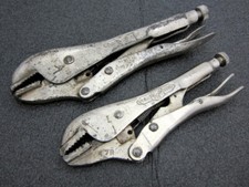 Vintage Petersen Vise Grip 7R 10R Straight Jaw Locking Pliers Dewitt USA