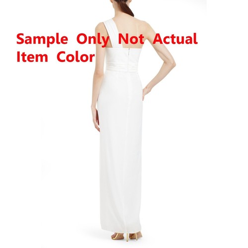 NEW BCBGMAXAZRIA PUMICE BARBARA ONE SHOULDER SATIN GOWN JUF6N487/L126 SIZE 0 - Picture 3 of 3