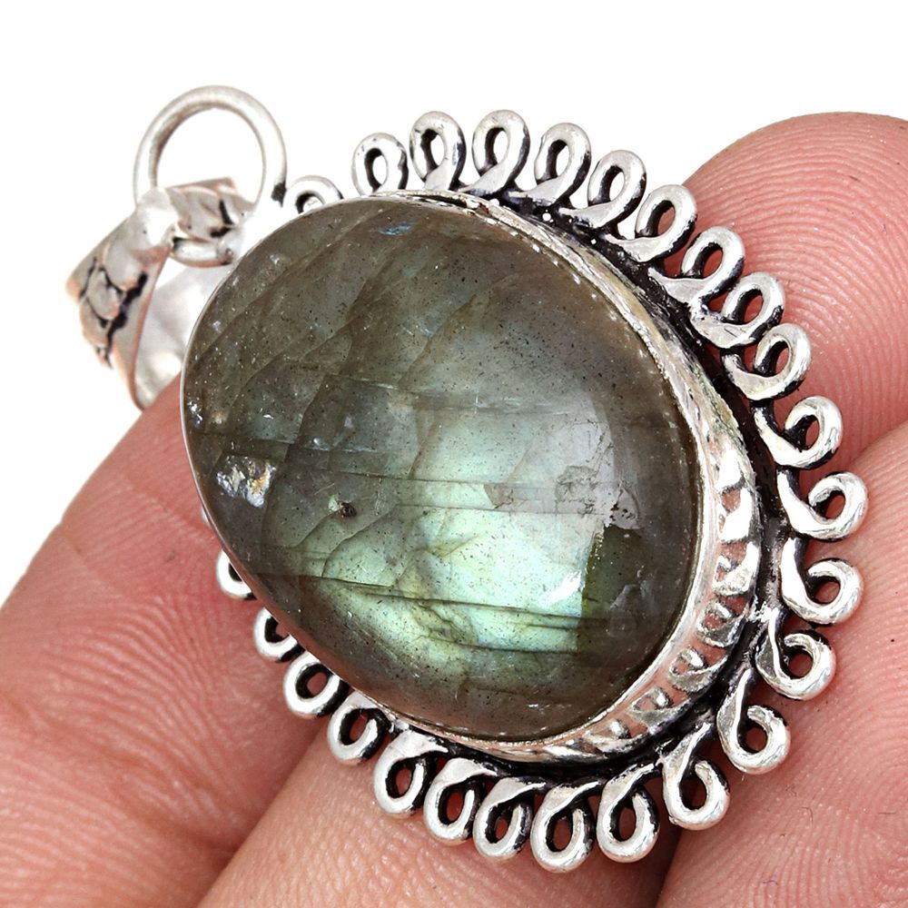 Handmade Labradorite Silver Pendant Mother's Day Jewelry Gift