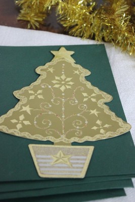 Biglietti Di Natale Vendita On Line.5 Cartoline Di Natale Vintage Biglietti Di Auguri Natalizi Albero Di Natale Ebay