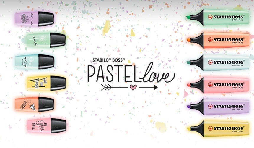 Stabilo boss mini marker love cake pack of 6 pastel colors Assorted