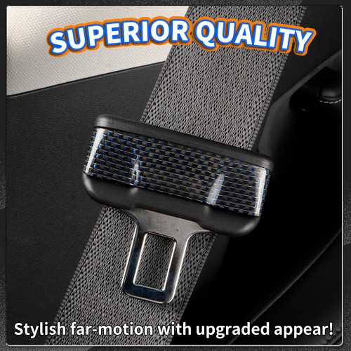 2pcs Dry Carbon Fiber Safety Belt Buckle Decoration Cover For Tesla Model 3/Y - Picture 4 of 9