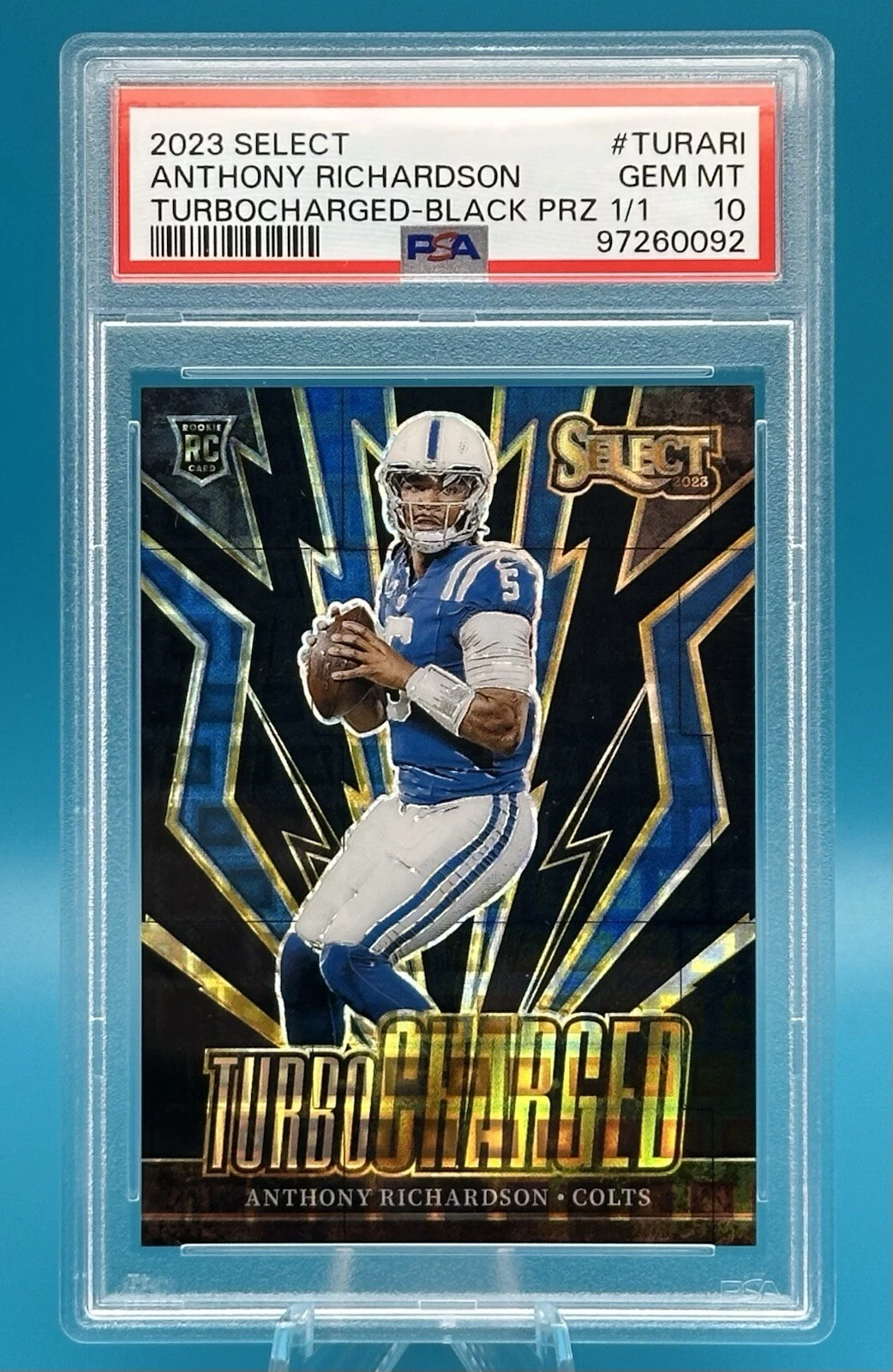 Anthony Richardson Panini Select Turbocharged #TURARI Black Prizm 1/1