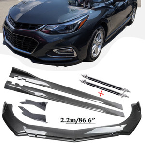 Side Skirt Body Kit For 2011-2019 Chevy Cruze - Gloss Black ABS Rocker Panel Extensions (6pc Set)