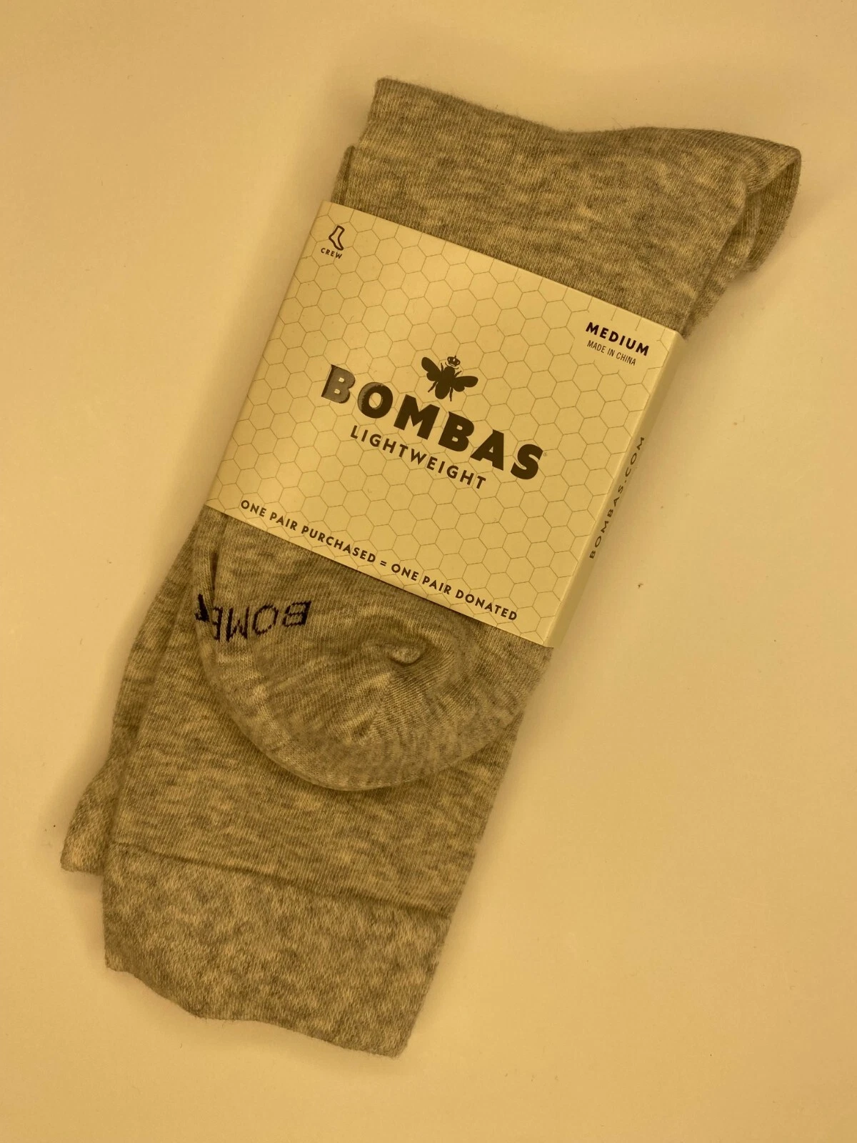 [3 Pack] Bombas Lightweight Marl Gray Crew Socks