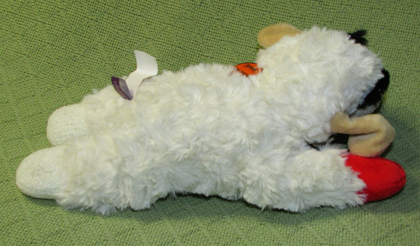 MULTIPET PLUSH LAMBCHOP SQUEAKER DOG TOY WHITE 12" STUFFED ANIMAL HANG