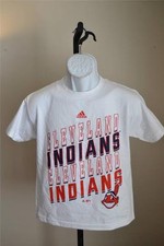 New-Minor Flaw- Cleveland Indians Youth sizes M White Shirt by Adidas