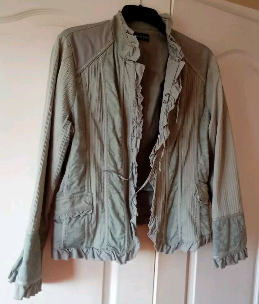 Principles Ruffled Boho Style Jacket, Size 18 - image 1