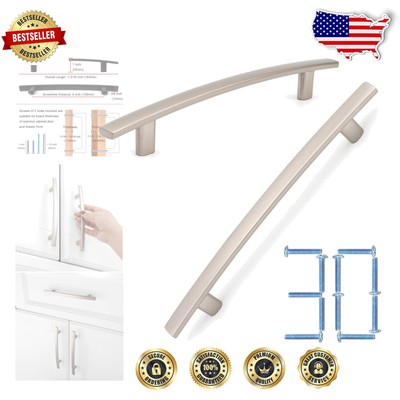 30-Pack Easy-Fit Curved Cabinet Pulls - Brushed Nickel Elegance for Every Room
