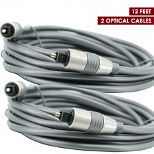 2x Premium 12 Ft Digital Fiber Optical Audio Toslink Cable SPDIF Cord Wire Jack