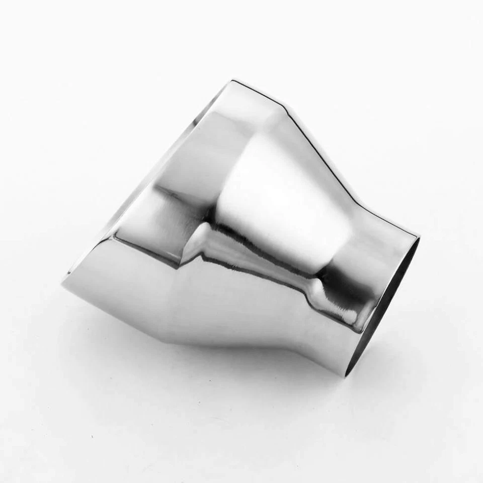 2.25 Inlet Dual Wall 4" Outlet 4.5" Long Stainless Steel Exhaust Tip Angle Cut - Image 3 of 4