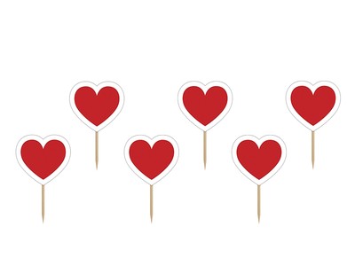 6 Cupcake Topper (0,20 /Stk)HERZCHEN Geburtstag  Valentinstag Hochzeit Cake Pops