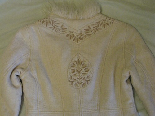 Cappotto Free People colore panna nordico ricamato misto lana taglia 6 raro vintage - Foto 5 di 11