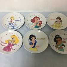 Disney Princess Plate Set Cinderella Snow White Jasmine Aurora Ariel Belle