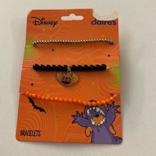 New Disney Lilo  Stitch Halloween Bracelet Set Orange Black D30