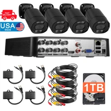 8CH DVR System 1920TVL 2MP Outdoor Security Cameras Mobile App Support, H.265+