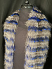 Very Cool Buttery Soft  Blue Striped Silver Fox Long Scarf From Film Collection — photo 2