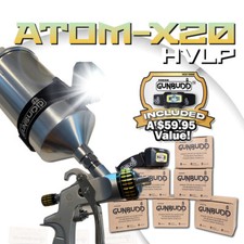 Hvlp Auto Paint Gun New Atom X20 Solventwaterborne With Free Gunbudd Light