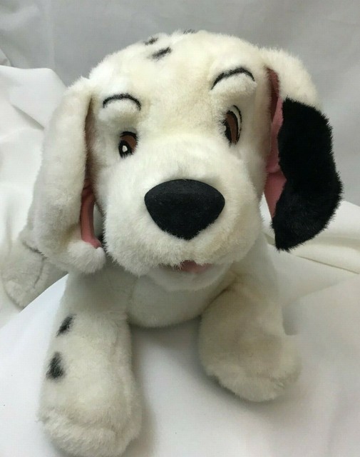 Disney 101 Dalmatians Puppy Dog Blue Collar Black White Plush 15" Toy